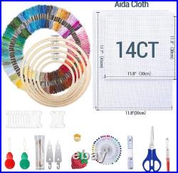 Deluxe Embroidery Kit with Cross Stitch Supplies