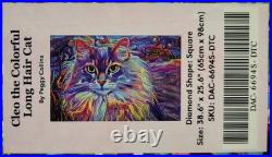 Diamond Art Club Cleo The Colorful Long Hair Cat Peggy Collins RARE Sealed