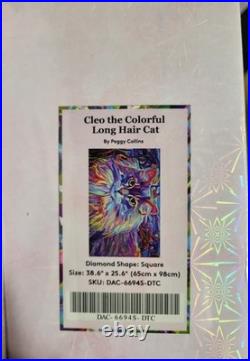Diamond Art Club Cleo The Colorful Long Hair Cat Peggy Collins RARE Sealed
