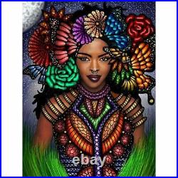 Diamond DIY African Woman Painting Colorful Artwork Design Embroidery Decoration