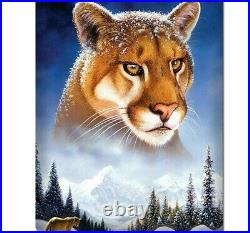Diamond Mountain Lion Scenery Animal Cross Stitch Rhinestones Pictures Display