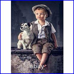 Diamond Painting Baby Boy And Pet Dog Portrait Design Embroidery Wall Decoration