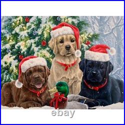 Diamond Painting Dogs And Duck Christmas Themed Design Embroidery House Displays