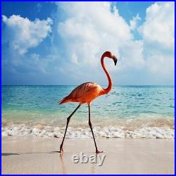 Diamond Painting Pink Flamingo In The Beach Designs Portrait Embroidery Displays