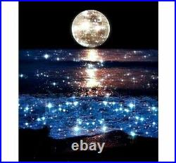 Diamond Painting Sparkling Moon And Ocean Artistic Design Portrait House Display