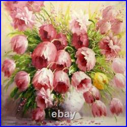 Diamond Pink Tulips Painting House Wall Displays Lovely Flower Design Embroidery