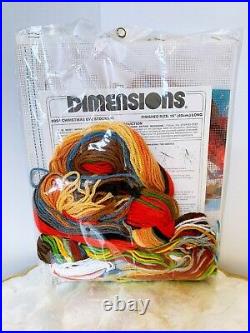 Dimensions 1987 9054 Christmas Eve Needlepoint Stocking Kit 16 Open NO FELT