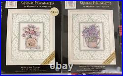 Dimensions 2 kits Gold Nuggets Honey Jar Watering Can Cross stitch sealed