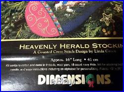Dimensions 2000 Gold Collection Heavenly Herald Stocking Linda Green Nativity
