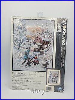 Dimensions # 35194 Hockey Rivalry Counted Cross Stitch Kit Unopened USA