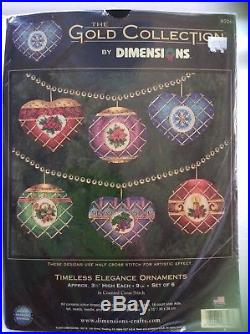 Dimensions # 8706 Timeless Elegance Ornaments Counted Cross Stitch Kit Unopened