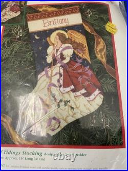 Dimensions Angel Of Tidings Needlepoint Stocking Kit Sealed