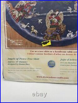 Dimensions Angels of Peace Blue Tree Skirt Counted Cross Stitch Kit #8717 Sealed