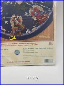 Dimensions Angels of Peace Blue Tree Skirt Counted Cross Stitch Kit #8717 Sealed