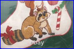 Dimensions Animals Trimming Tree CREWEL Needlepoint Christmas Stocking Kit 8022