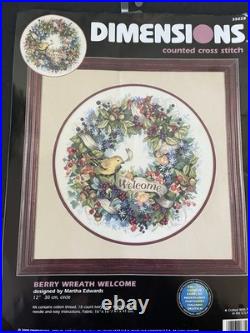 Dimensions Berry Wreath Welcome Counted Cross Stitch Kit 35028 2000