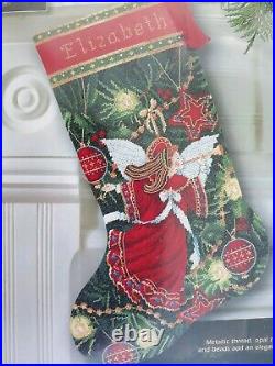 Dimensions Christmas Angel Stocking Kit 9135 NOS'05 Gold Collection Beaded