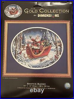 Dimensions Christmas Counted Cross Stitch GOLD Collection Santa's Sleigh #8664