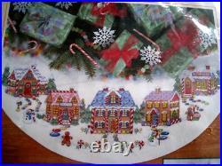 Dimensions Christmas Counted Cross Tree Skirt Craft Kit, GINGERBREAD LAND, 8670,45