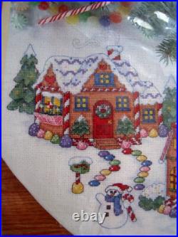 Dimensions Christmas Counted Cross Tree Skirt Craft Kit, GINGERBREAD LAND, 8670,45