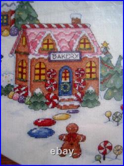 Dimensions Christmas Counted Cross Tree Skirt Craft Kit, GINGERBREAD LAND, 8670,45