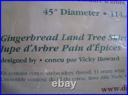 Dimensions Christmas Counted Cross Tree Skirt Craft Kit, GINGERBREAD LAND, 8670,45