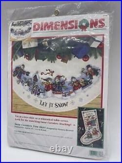 Dimensions Christmas Counted Cross Tree Skirt Craft Kit, SNOW CAROLERS, 8618,45