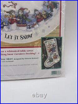 Dimensions Christmas Counted Cross Tree Skirt Craft Kit, SNOW CAROLERS, 8618,45