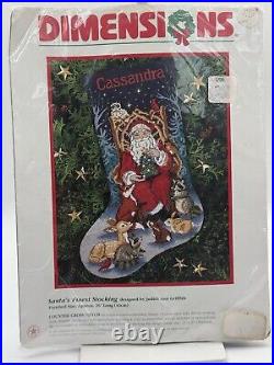 Dimensions Christmas Counted Stocking KIT, SANTA'S FINEST Forest Animals 8518