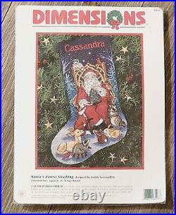 Dimensions Christmas Counted Stocking KIT, SANTA'S FINEST Forest Animals 8518