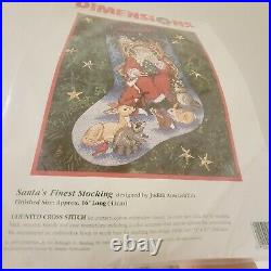 Dimensions Christmas Counted Stocking KIT, SANTA'S FINEST Forest Animals 8518