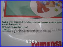 Dimensions Christmas Crewel Stitchery Stocking Kit, BEARY MERRY BEARS, Gillum, 8061