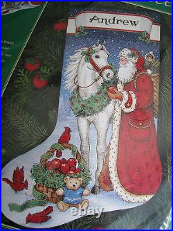 Dimensions Christmas Holiday Counted Cross Stocking KIT, SANTA'S GIFT, Race, 7959