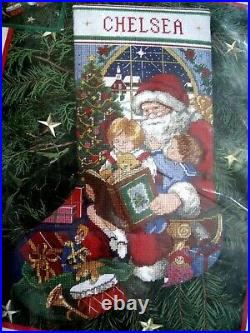 Dimensions Christmas Holiday Needlepoint Stocking Kit, SANTA'S STORY, 9103,16