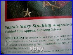 Dimensions Christmas Holiday Needlepoint Stocking Kit, SANTA'S STORY, 9103,16