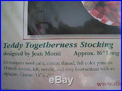 Dimensions Christmas Holiday Needlepoint Stocking Kit, TEDDY TOGETHERNESS, 9136,16