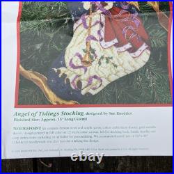 Dimensions Christmas Needlepoint 16 Stocking Kit ANGEL OF TIDINGS Open Package Dimensions Christmas Needlepoint 16 Stocking Kit ANGEL OF TIDINGS Open Package