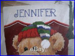 Dimensions Christmas Needlepoint Stocking Craft Kit, GIFT FOR TEDDY, Bear, 9130,16