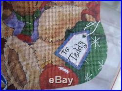 Dimensions Christmas Needlepoint Stocking Craft Kit, GIFT FOR TEDDY, Bear, 9130,16