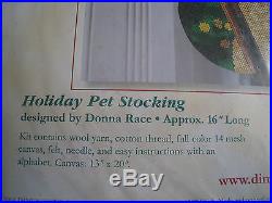 Dimensions Christmas Needlepoint Stocking Craft Kit, HOLIDAY PET, 9132, Race, 16