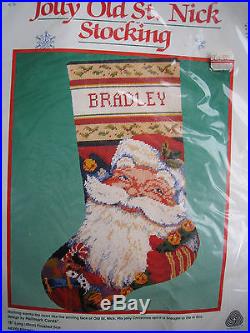 Dimensions Christmas Needlepoint Stocking Craft Kit, JOLLY OLD ST. NICK, #9074,16
