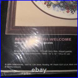 Dimensions Counted Cross Stitch Kit 35028 Berry Wreath Welcome Retired Sealed