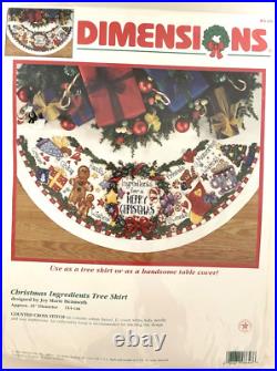 Dimensions Counted Cross Stitch Kit 8646 Christmas Ingredients Tree Skirt NIP