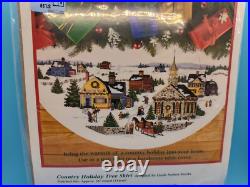 Dimensions Country Holiday Tree Skirt Cross Stitch Kit New NOS #8577 Rare VHTF