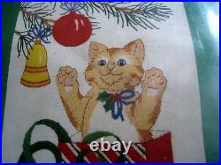 Dimensions Crewel Stitchery Christmas Stocking KIT, THREE LITTLE KITTENS, 8071,16