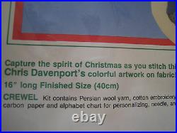 Dimensions Crewel Stitchery Christmas Stocking Kit, SANTA'S SACK OF TOYS, 8051,16