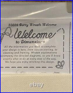 Dimensions Cross Stitch Kit BERRY WREATH WELCOME #35028 Flowers Bird SEALED