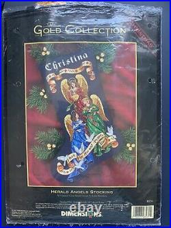 Dimensions Cross Stitch Kit Herald Angels Stocking 8531 OOP Opened Complete