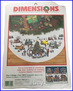 Dimensions Cross Stitch Kit The Village Tree Skirt Christmas Tree Holidays 8520