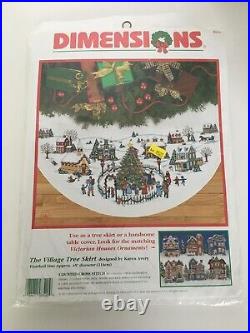 Dimensions Cross Stitch Kit The Village Tree Skirt Christmas Tree Holidays 8520